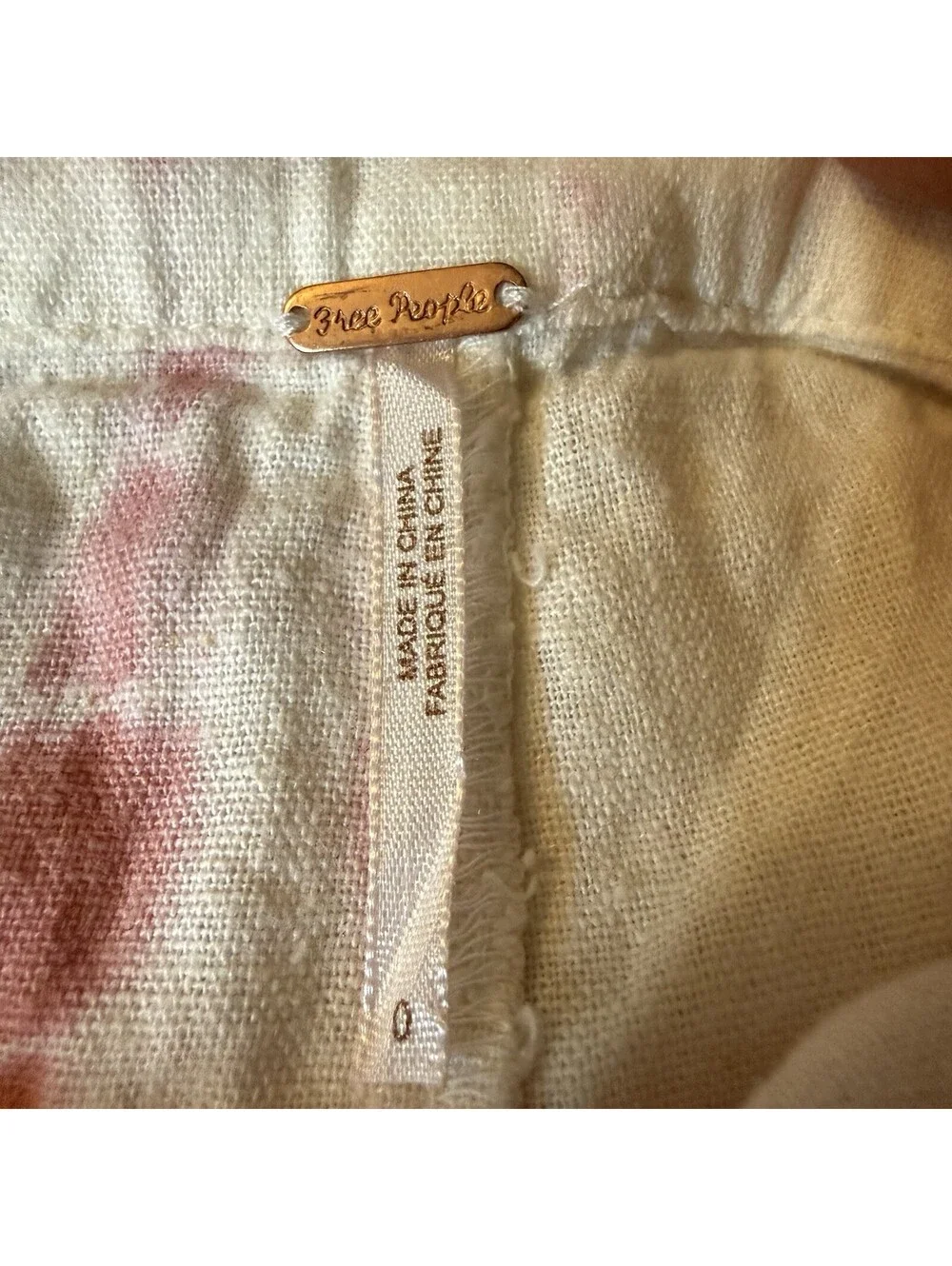 Free People Rosie Tie Dye Wrap Skirt Size 0 Pink Linen Rayon NWT